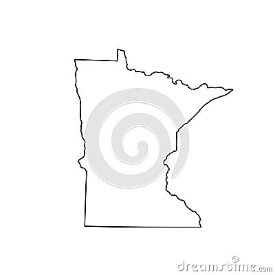 Map of the U.S. state Minnesota Vector Illustration