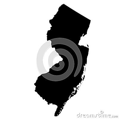 Map of the U.S. state New Jersey Vector Illustration