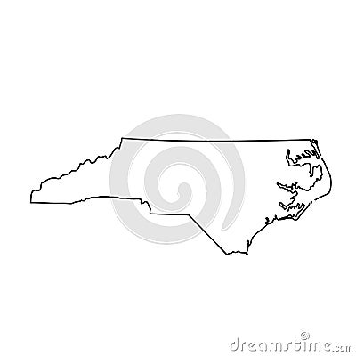 Map of the U.S. state North Carolina Vector Illustration