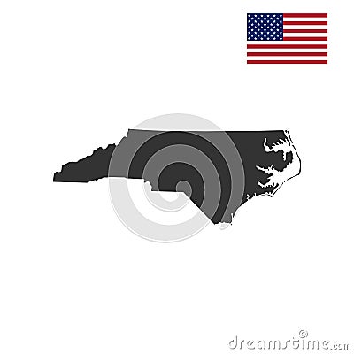 Map of the U.S. state North Carolina Vector Illustration