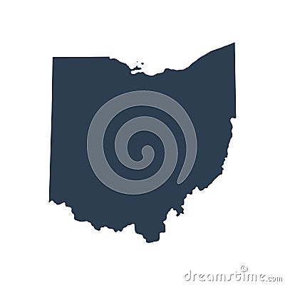 Map of the U.S. state Ohio Vector Illustration