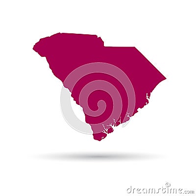 Map of the U.S. state of South Carolina. Stock Photo