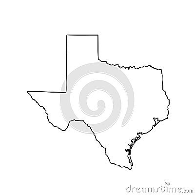 Map of the U.S. state of Texas Vector Illustration