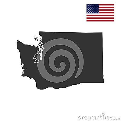 Map of the U.S. state of Washington Vector Illustration