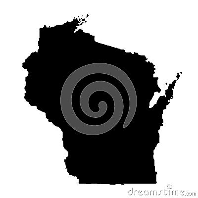 Map of the U.S. state Wisconsin Vector Illustration