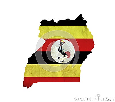 Map of Uganda isolated Stock Photo