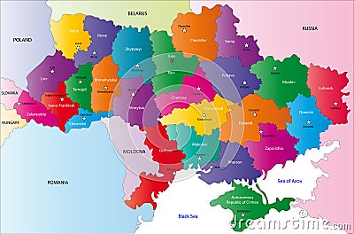 Map of Ukraine Cartoon Illustration