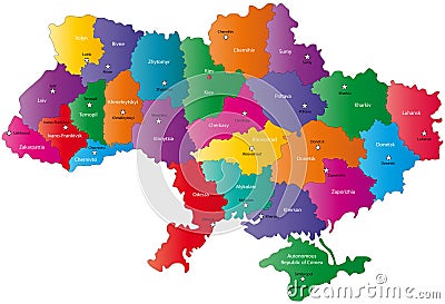 Map of Ukraine Stock Photo