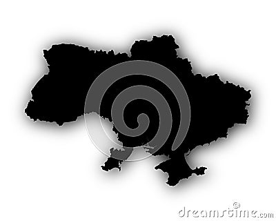 Map of Ukraine with shadow Vector Illustration