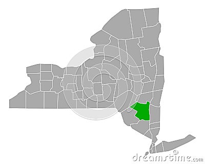 Map of Ulster in New York Vector Illustration