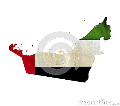 Map of United Arab Emirates isolated Stock Photo