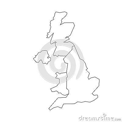 Map of United Kingdom countries - England, Wales, Scotland and Northern Ireland. Simple flat vector outline map Vector Illustration