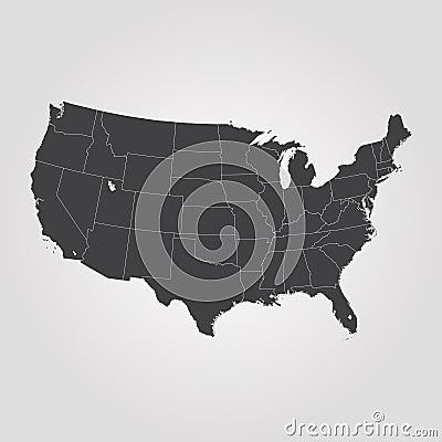 Map of the United States of America. Cartoon Illustration
