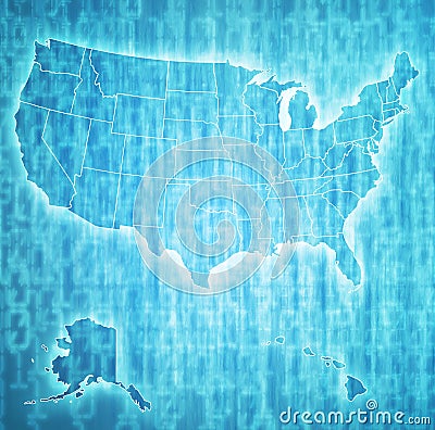 Map of states of usa Stock Photo