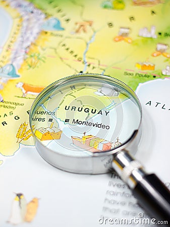 Map of Uruguay Stock Photo