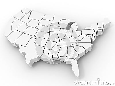 Map of USA Stock Photo