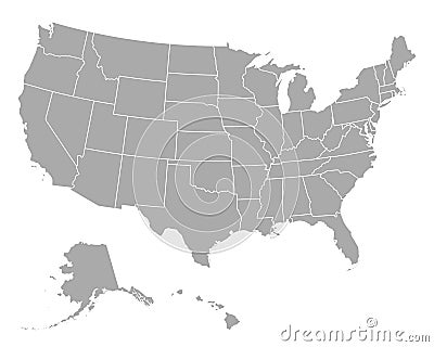 Map of USA Vector Illustration