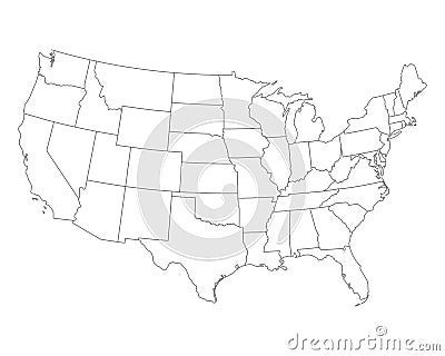Map of USA Vector Illustration