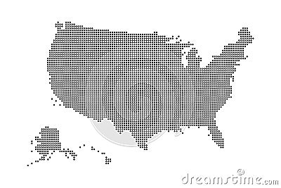 USA map made by dots and points. Dotty map of United State of America. Vector Vector Illustration