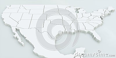 Map of USA and Mexico. Highly detailed 3D rendering Stock Photo