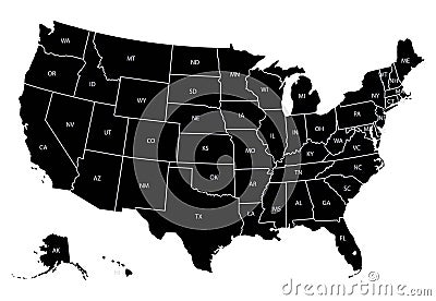 Map of Usa Stock Photo