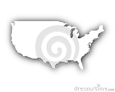 Map of the USA with shadow Vector Illustration