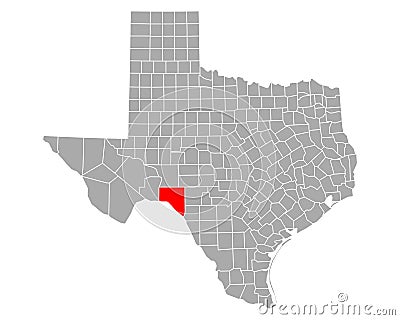 Map of Val Verde in Texas Vector Illustration