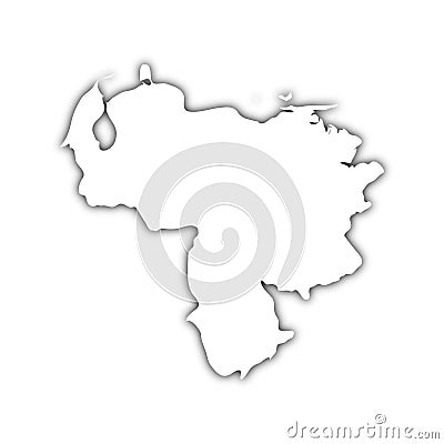 Map of venezuela with shadow Stock Photo