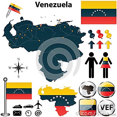 Map of Venezuela Vector Illustration