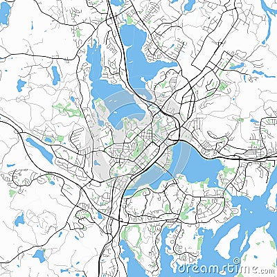 Map of the city of Jyvaskyl. Stock Photo