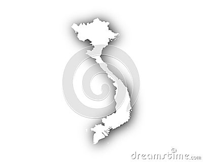 Map of Vietnam with shadow Vector Illustration