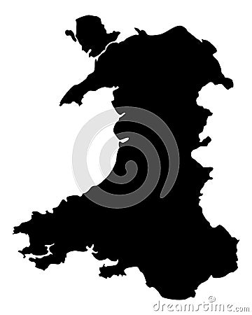 Map of Wales Vector Illustration