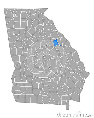 Map of Warren in Georgia Vector Illustration