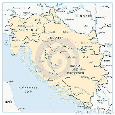 Map of the Western Balkans Vector Illustration