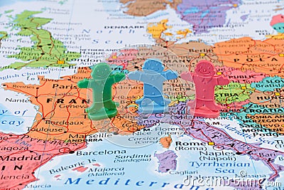 Map of the Western Europe, European union stability concept Stock Photo