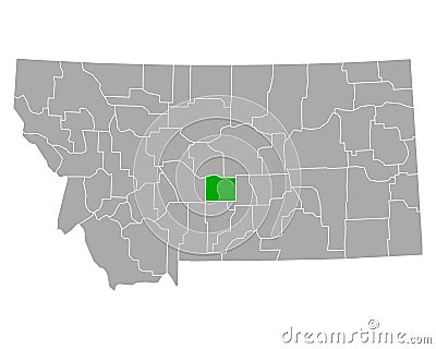 Map of Wheatland in Montana Vector Illustration