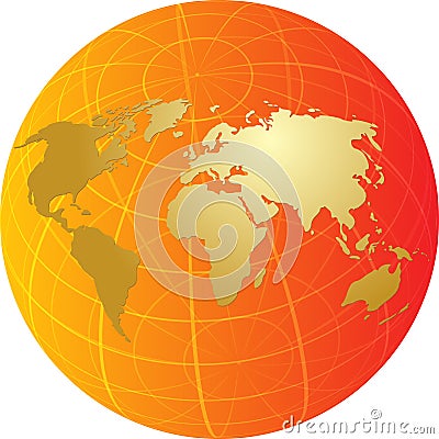 Map Of The World Round Map Of The World Illustration On Globe Grid Royalty Free Stock Photography - Image: 10083047