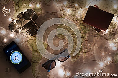 Map of the world, travel concept Stock Photo