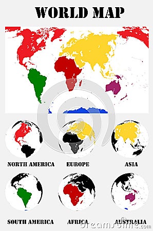 Map Of The World. Vector Illustration. Vector Illustration