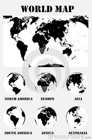 Map Of The World. Vector Illustration. Vector Illustration