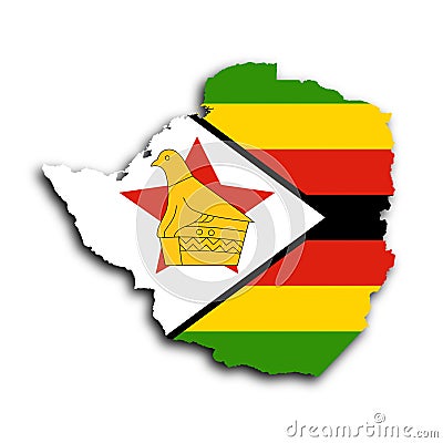 Map of Zimbabwe Stock Photo