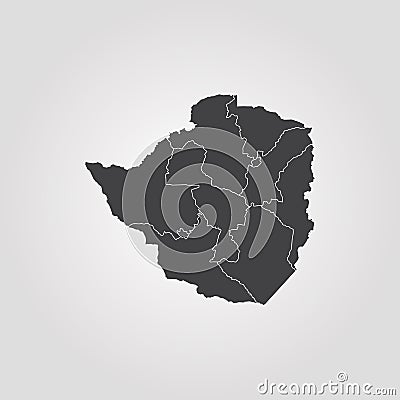 Map of Zimbabwe Cartoon Illustration