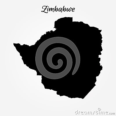 Map of Zimbabwe Cartoon Illustration