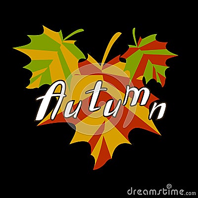 Maple autumn colored leaves Vector Illustration