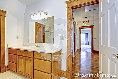 Maple bathroom vanity cabinet Stock Photo