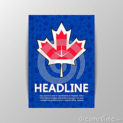 Maple leaf on background of World Cup Hockey Vector Illustration