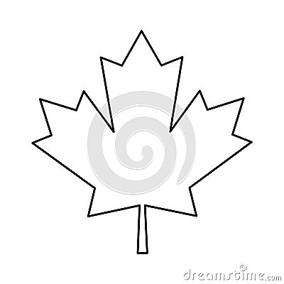 Maple leaf green sign canadian outline Vector Illustration