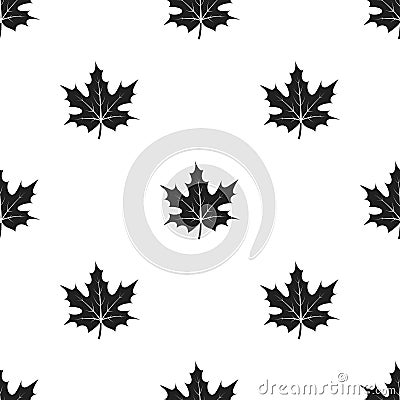 Maple leaf icon in black style isolated on white background. Canadian Thanksgiving Day pattern stock vector illustration Vector Illustration