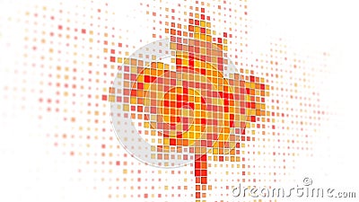 Maple leaf shape on monitor 3D render Stock Photo