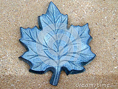 Maple Leaf of Stone Stock Photo